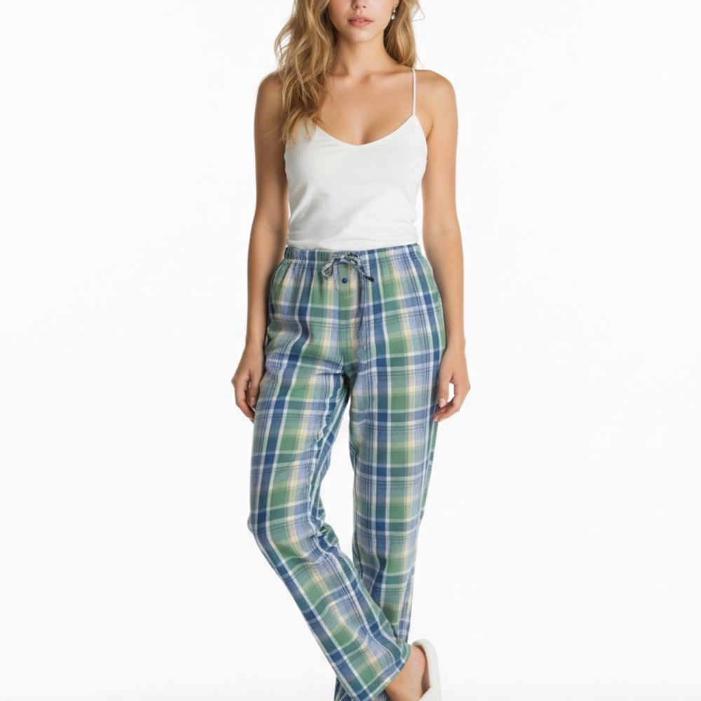 Plaid Pajama Set - Blue and Green